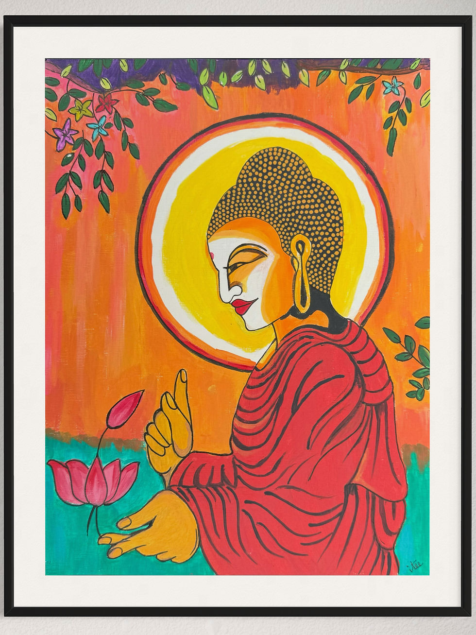 Thumbnail: Giclee Print reproduction of the painting titled "Blissful Aura"  using only the finest inks and  archival paper