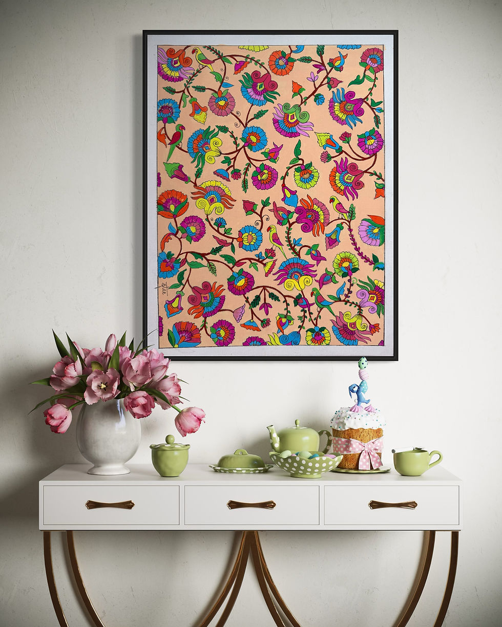 Giclee Print reproduction of the painting titled "Vibrant Cosmos Bouquet"  using only the finest inks and  archival paper