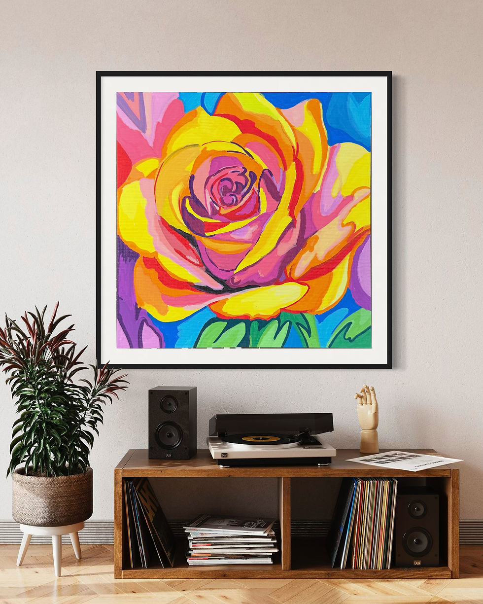 Giclee Print reproduction of the painting titled "A Rose Called Sunshine" using only the finest inks and  archival paper