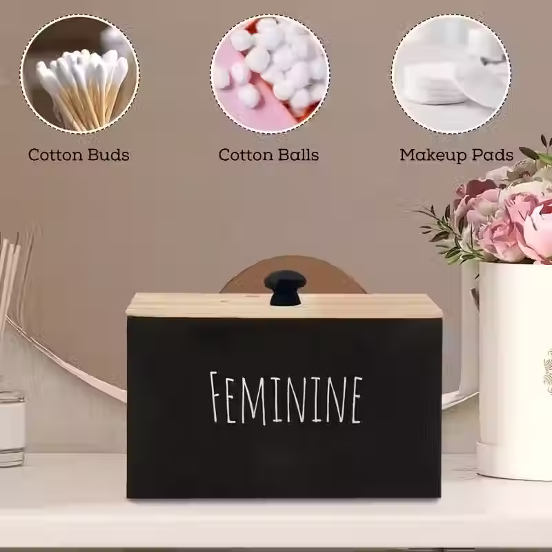 Thumbnail: Rustic Feminine Storage Box – Multi-Purpose Bathroom & Vanity Organiser