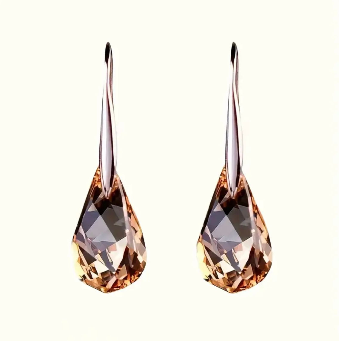 Golden Drop Tear Earrings – Elegant Faux Crystal Teardrops