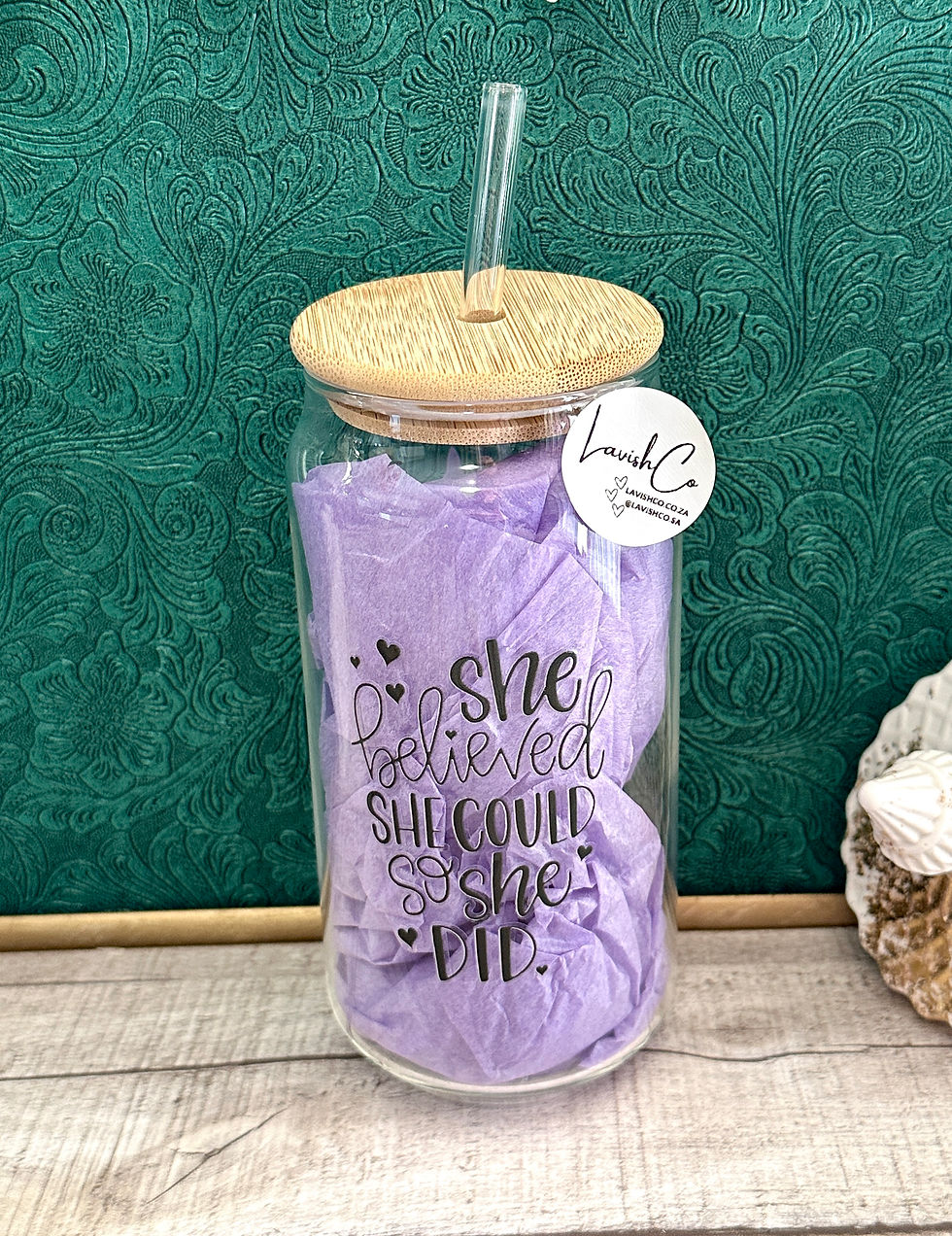 Thumbnail: Glass Tumbler - She Believed She Could
