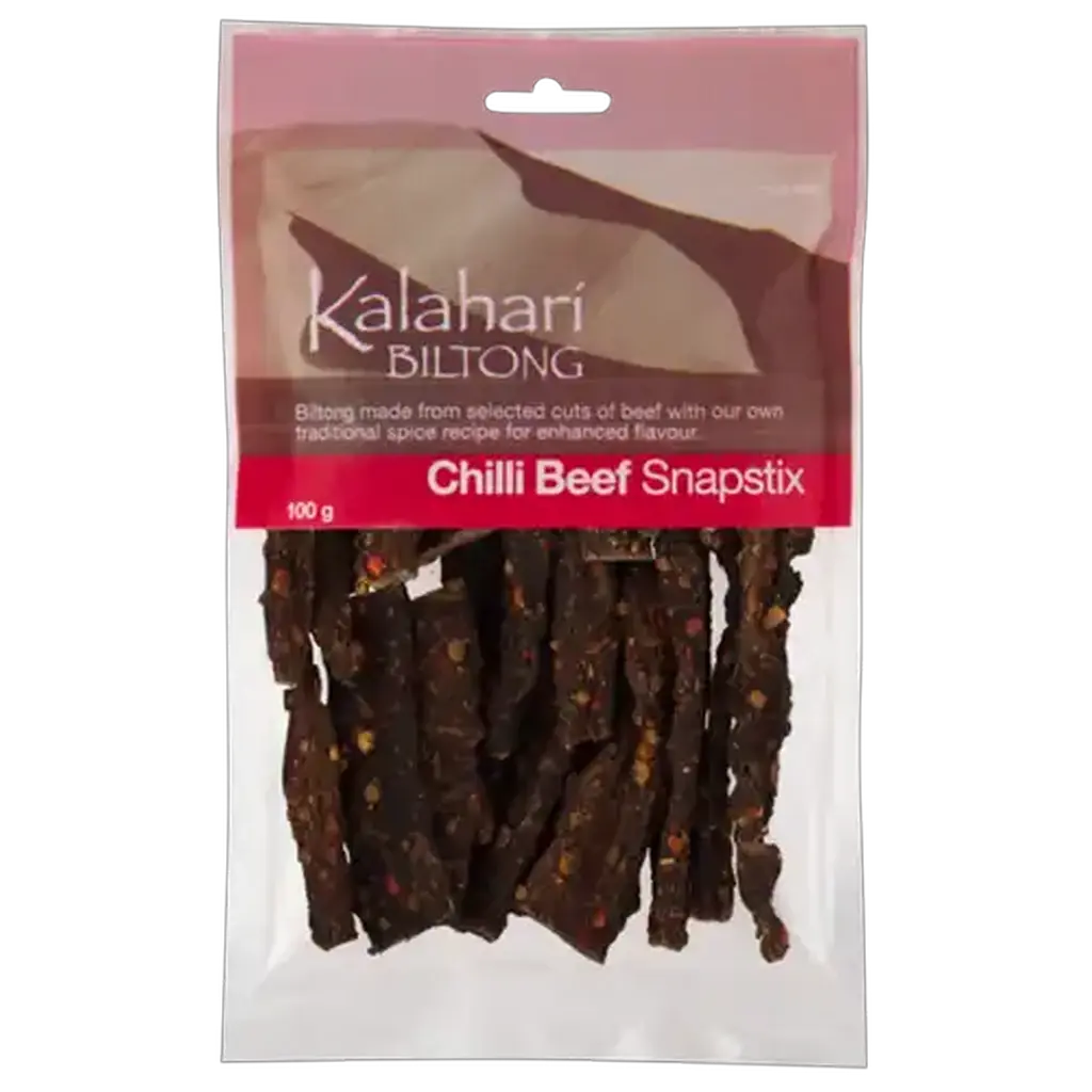 Kalahari Biltong Beef Chilli Snapsticks 100g