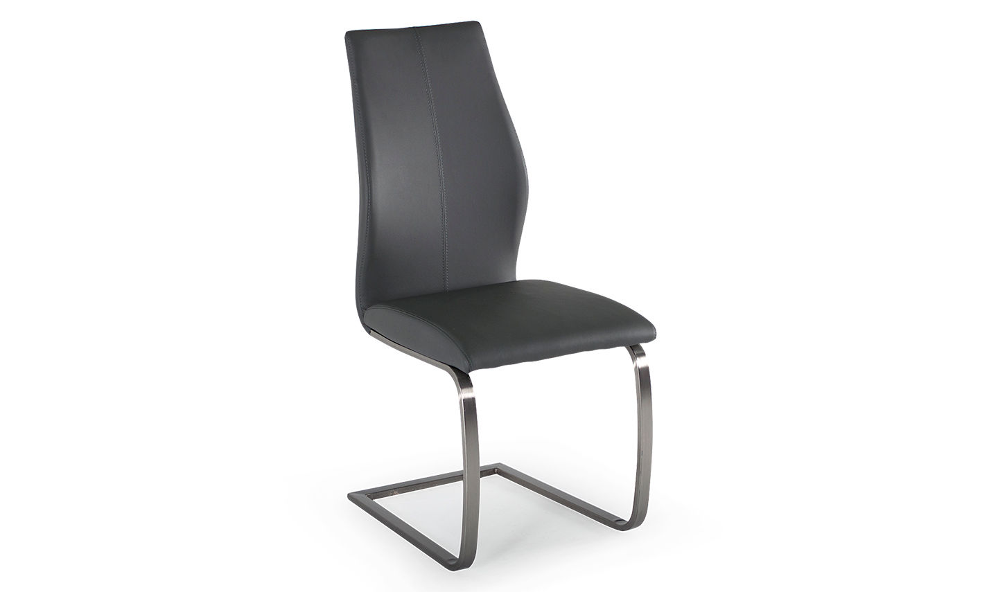 Irma Dining Chair - Brushed Steel - Grey