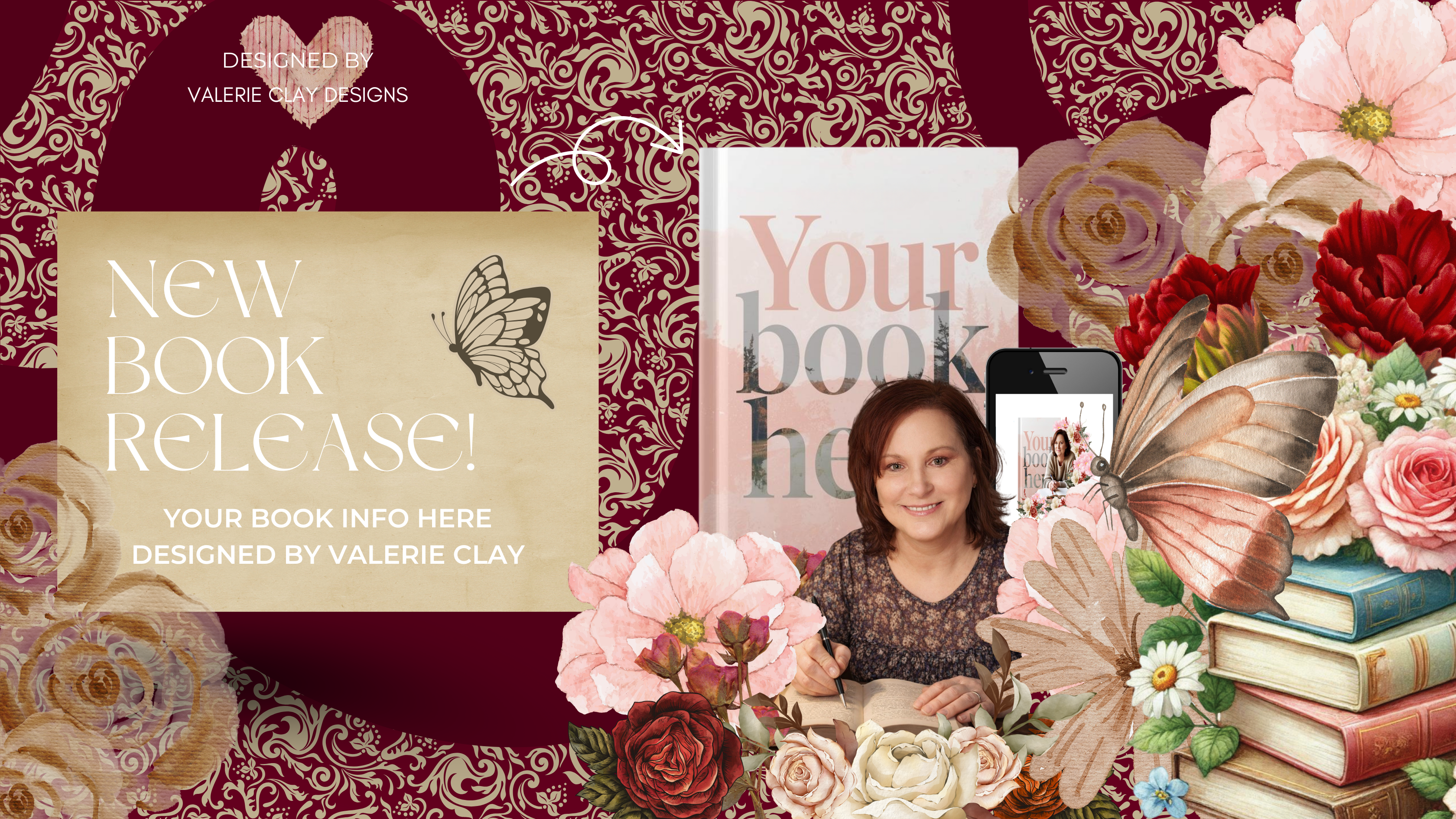 "VINTAGE BOOK STACK" AUTHOR BOX