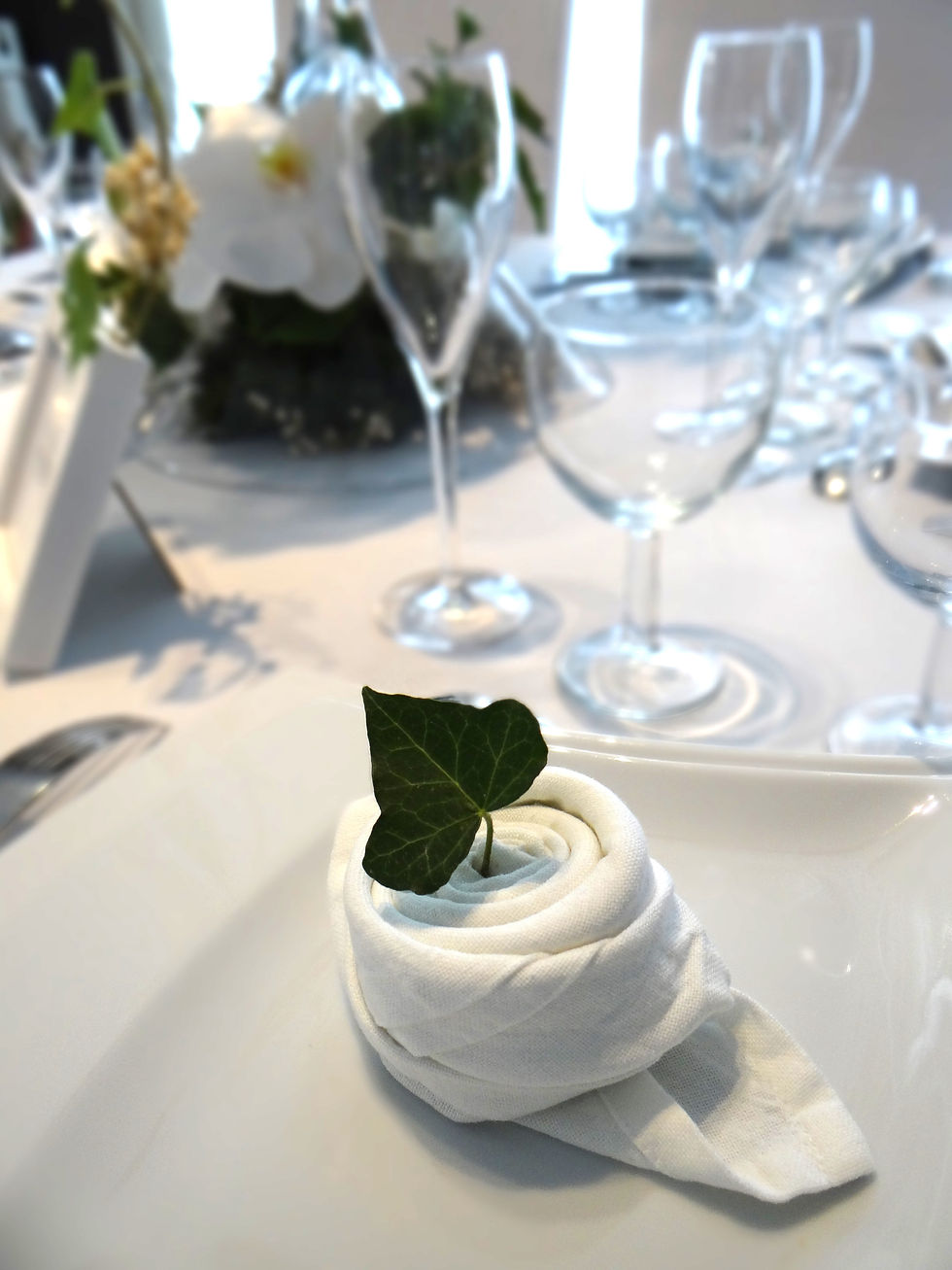 Miniature : vase martini à l'envers thème orchidée et nature