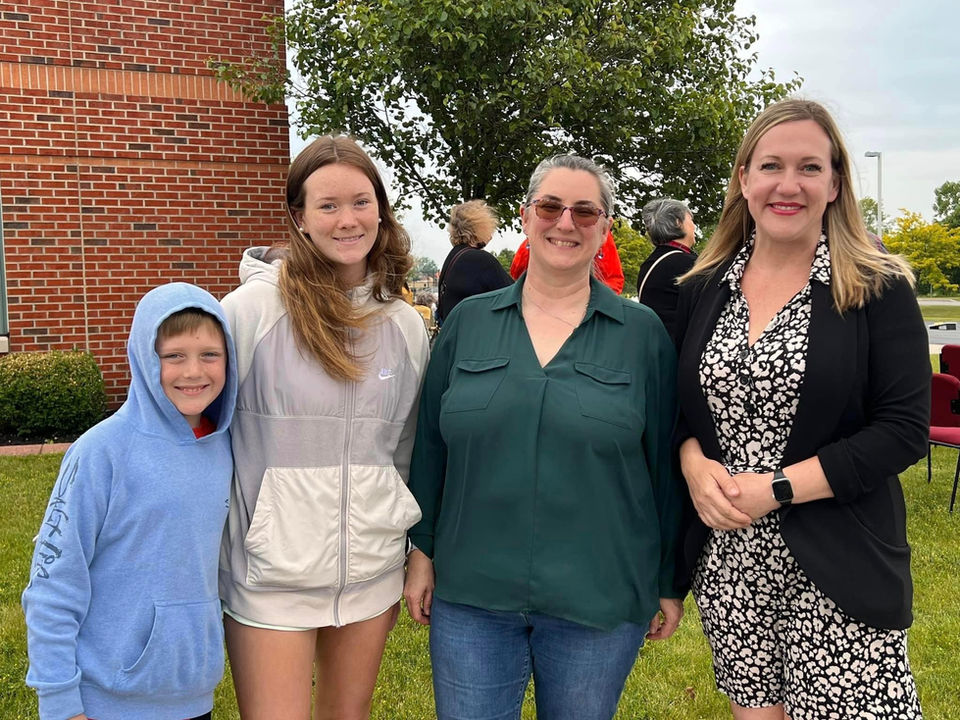 Karen with friends and family