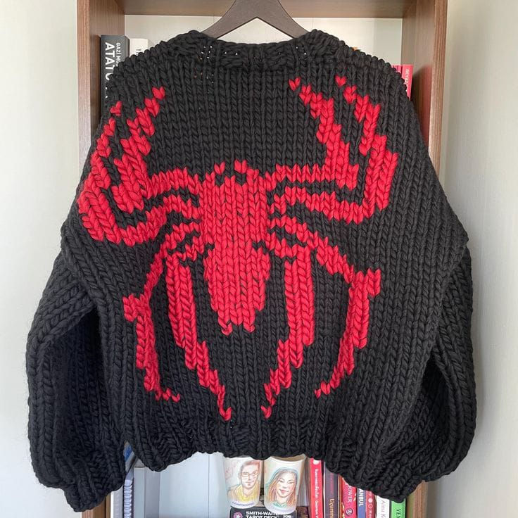 Sweater with spider pattern