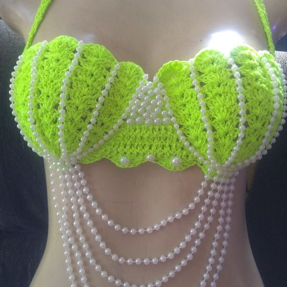 Crop top mermaid with pearls