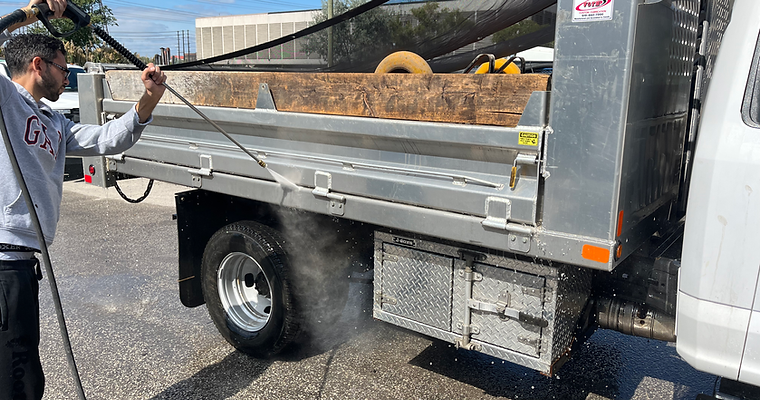 Dump truck cleaning
