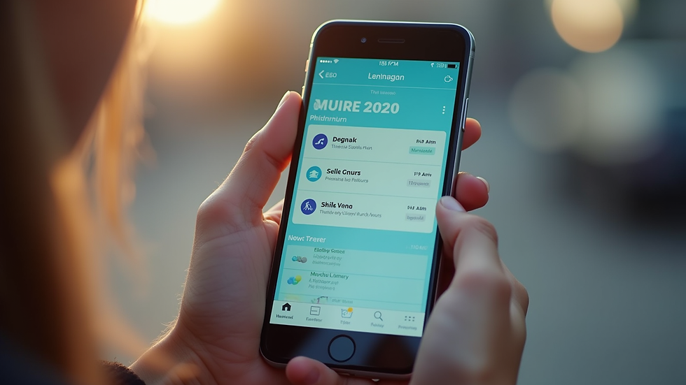 Close-up of a smartphone displaying a travel itinerary app