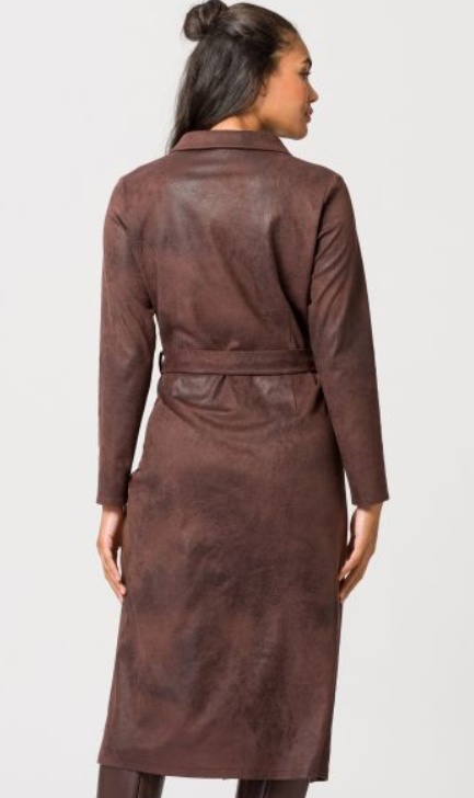 Miniature : TUZZI- ROBE SIMILI MARRON REF: 423504