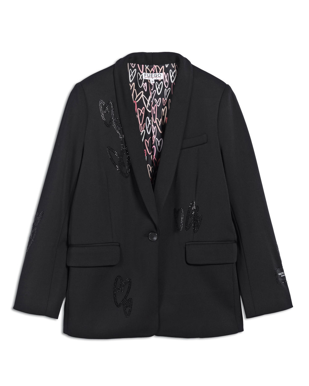 FUEGO- VESTE STRASS NOIR REF: EMR616
