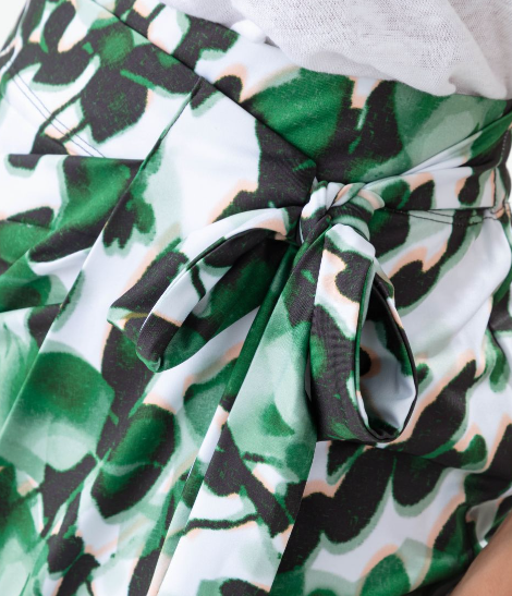 Miniatura: INDIES - JUPE IMPRIMEE HERBA FRESCA VERT BLANC REF: 2099