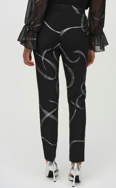 Thumbnail: JOSEPH RIBKOFF- PANTALON NOIR IMPRIME REF: 244119