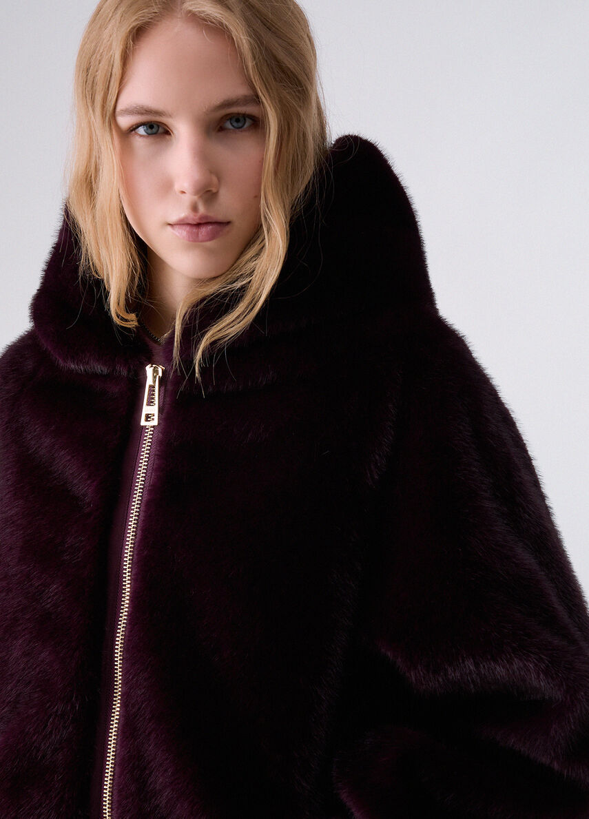 Miniature : LIU JO - MANTEAU MOUMOUTE BORDEAUX REF: TF6064