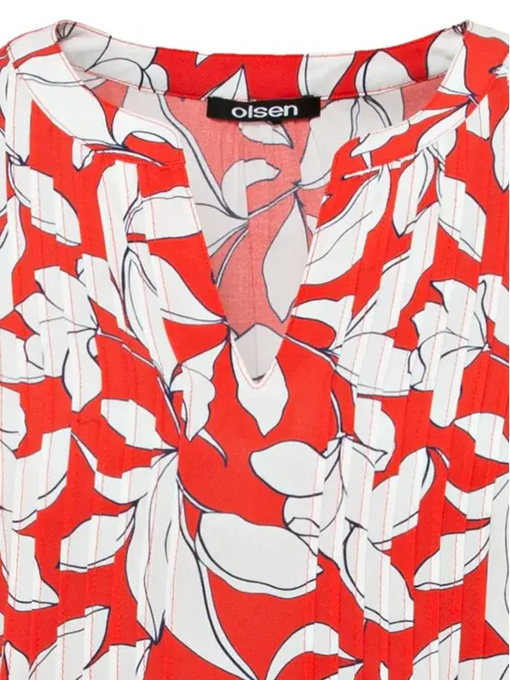 Miniatura: OLSEN- BLOUSE IMPRIME ROUGE REF : 12001784