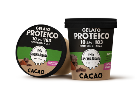 GELATO PROTEICO AL CACAO. 10% di proteine
183 Kcal
Senza Lattosio
Senza Glutine