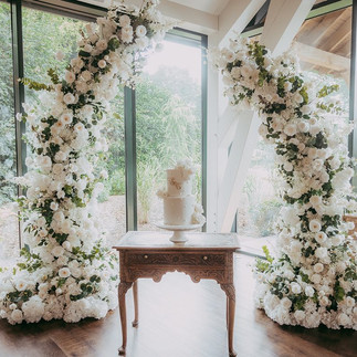 Flower Pillar Cake Backdrop at Old Rectory Killyman
