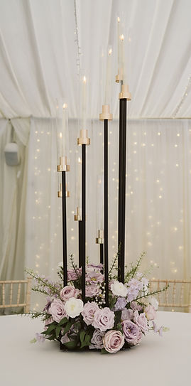 Modern Candelabra with Lilac Flowers