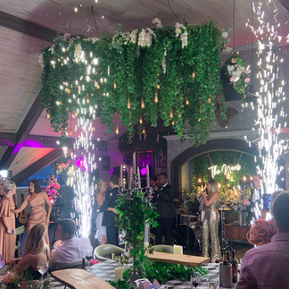 Cold Spark Machine Entrance for Newlyweds in The Rabbit Hotel Northern Ireland