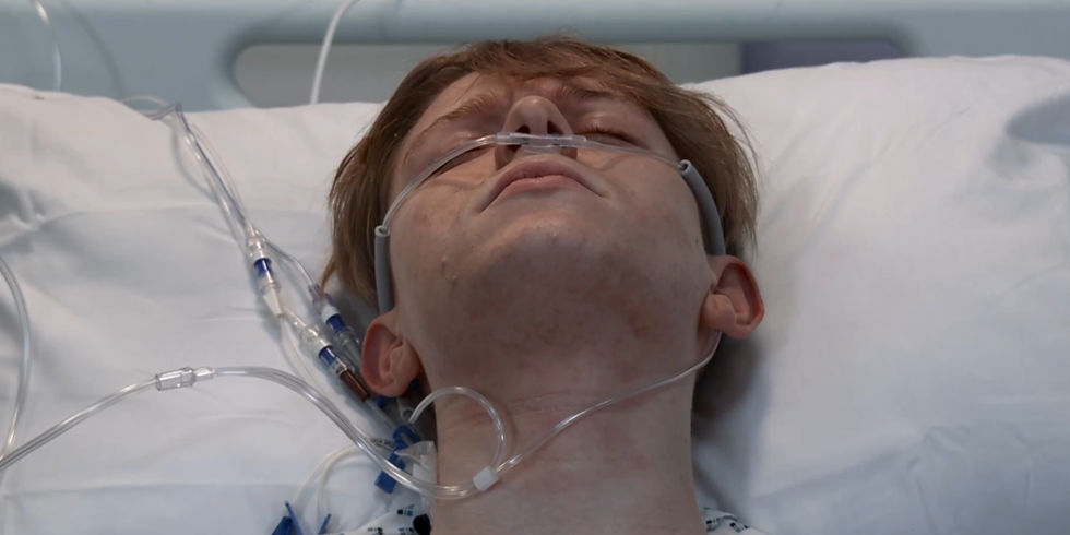 Now he's awake from his coma, is prison in store for Max..? (credit: ITV)