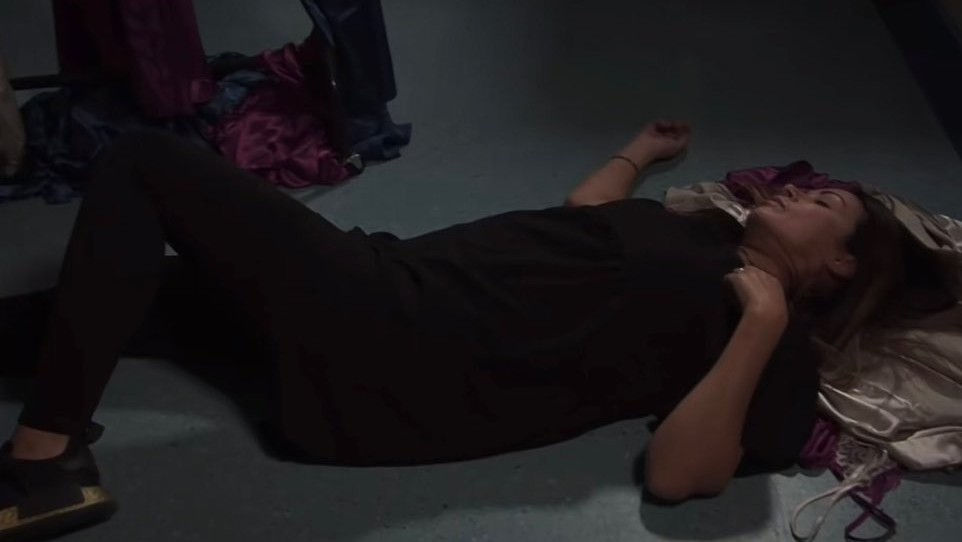 Carla passed out on the floor in the factory