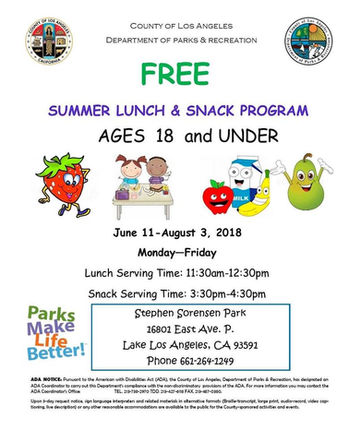 Free Lunch Programs Making Sure No Child Goes Hungry This Summer, Locations In Lake Los Angeles