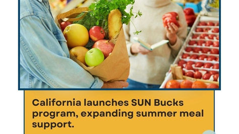 “SUN Bucks” Meal Program to Expand Summer Access of Universal Meals for California’s Students