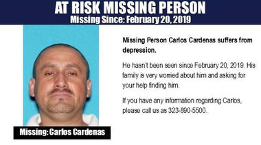 LASD Needs Your Help Locating Missing Person Carlos Cardenas, Missing Since Feb. 20, 2019 From Lanca
