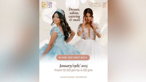 WEDDING & QUINCE EXPO 2025 January 19, 2025 from 12 - 4 PM