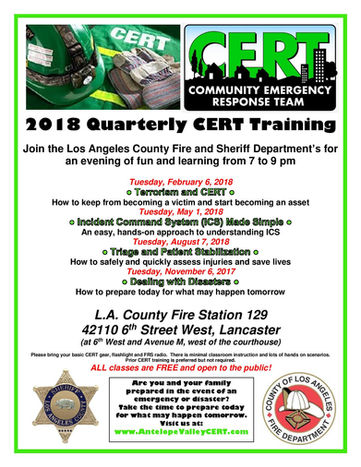 2018 Quarterly CERT Training