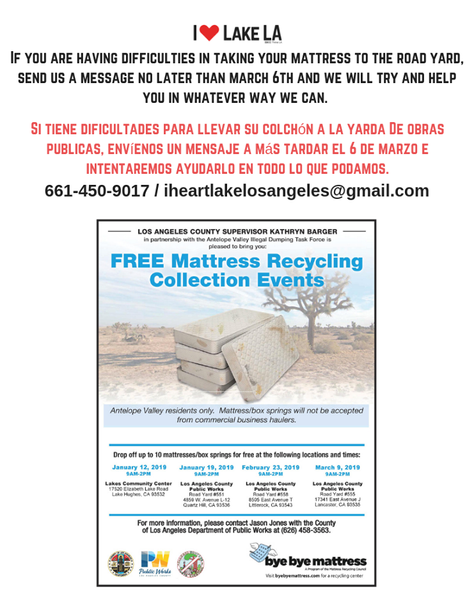 Bye Bye Mattress Recycle Event