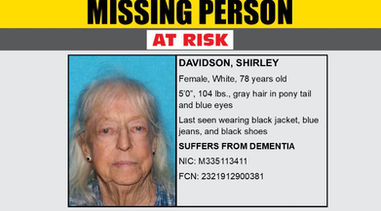 LASD Missing Person Unit, Shirley Davidson Last Seen In Lancaster.
