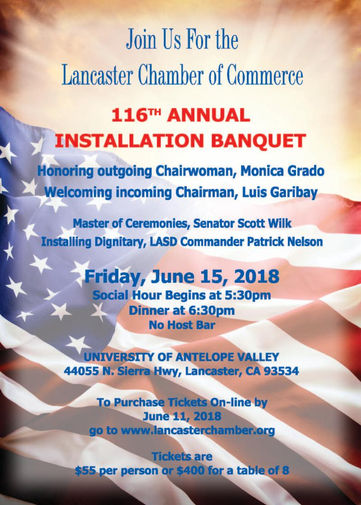 Join Us! Lancaster Chamber 116th Annual Installation Banquet