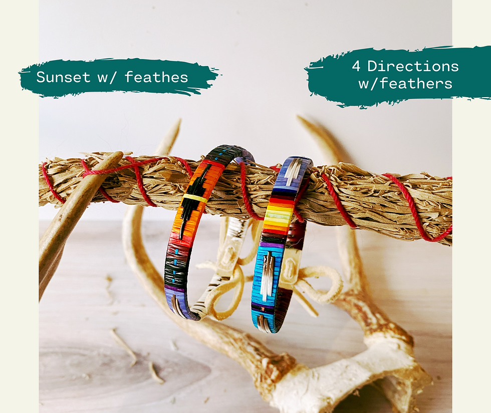 Thumbnail: Porcupine Quill Bracelet- Oglala Lakota Quillwork