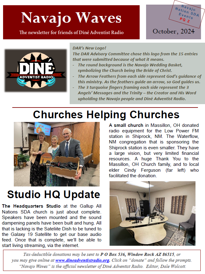 Navajo Waves October 2024 newsletter cover