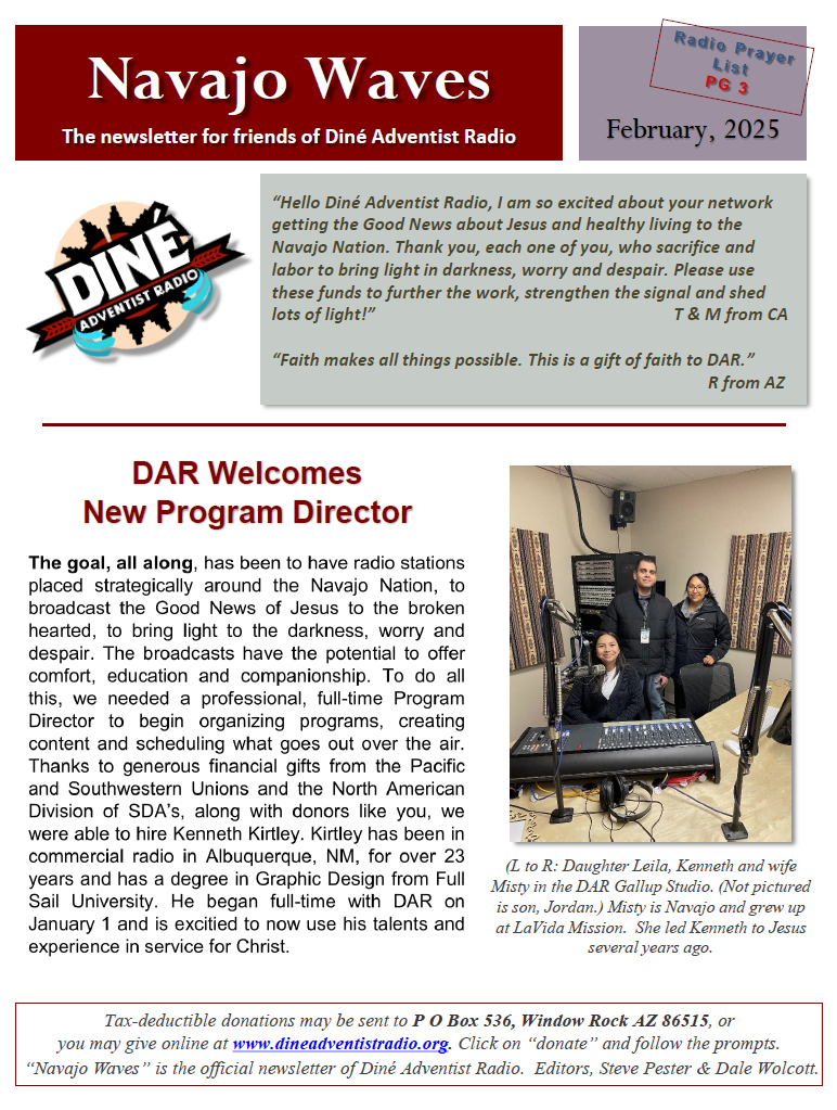 Navajo Waves February 2025 newsletter cover