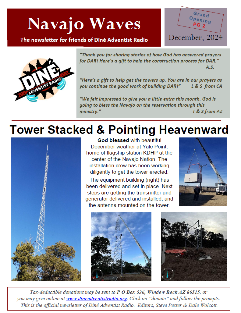 Navajo Waves December 2024 newsletter cover