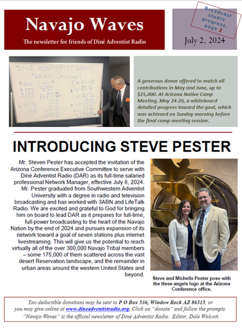 Navajo Waves July 2024 newsletter cover