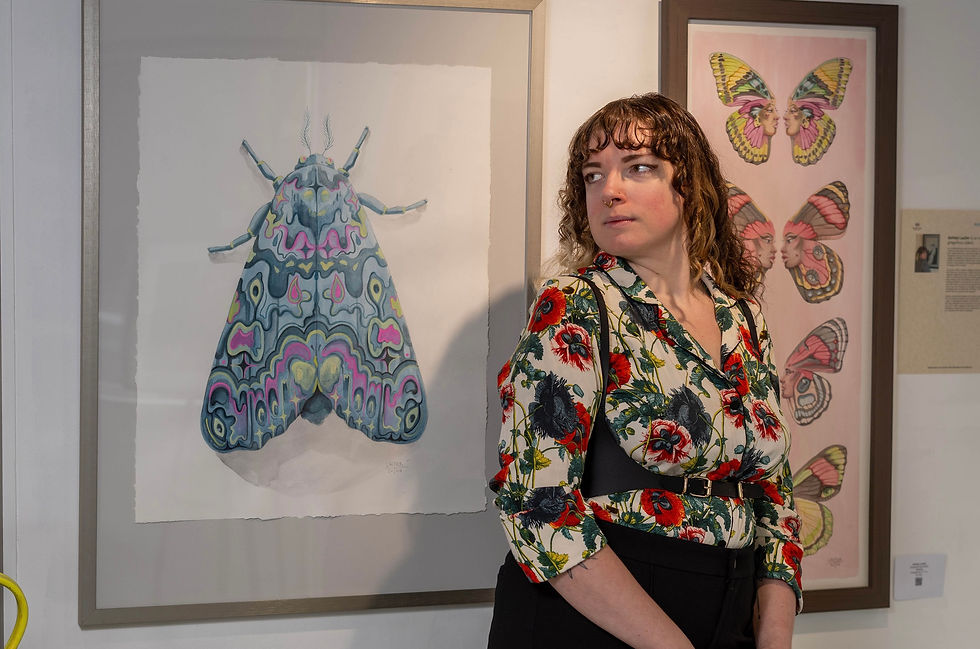 Me with my featured works at the Market St. location. 