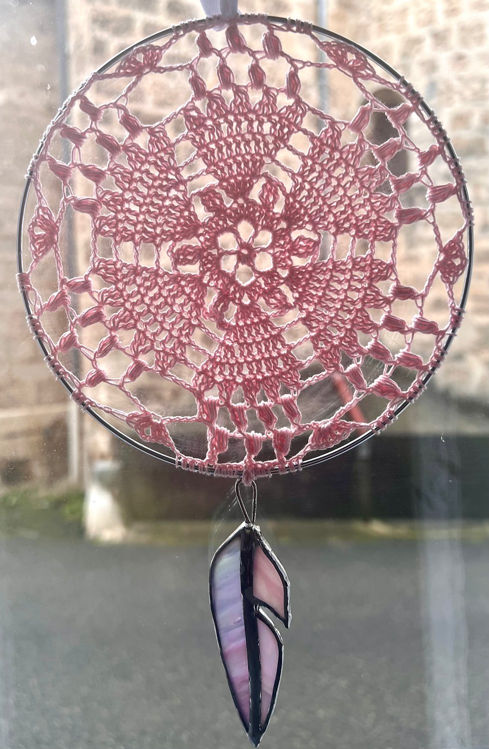 Miniature : Attrape rêve crochet et vitrail