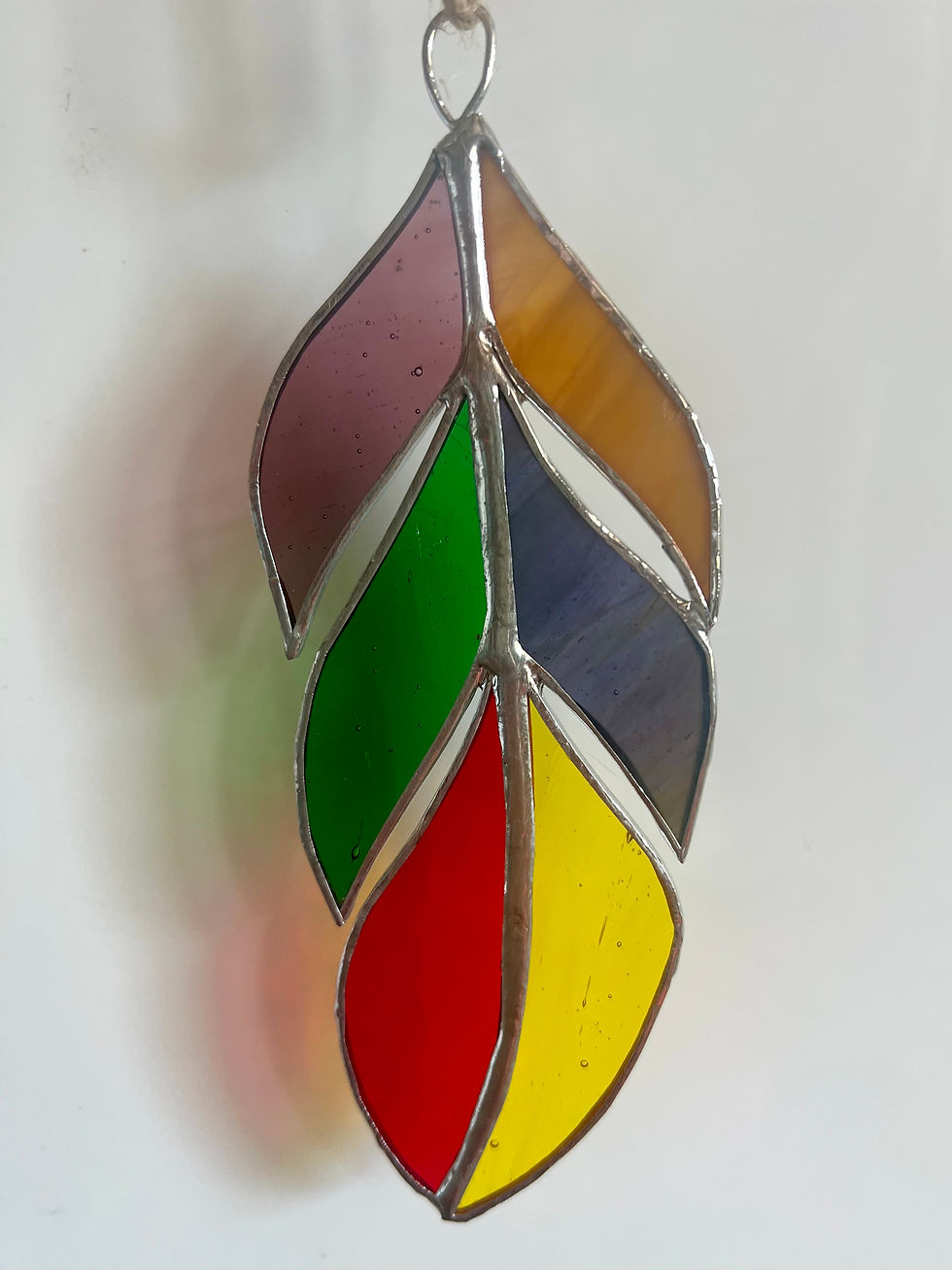 Miniature : Mobile Plume vitrail multicolore 