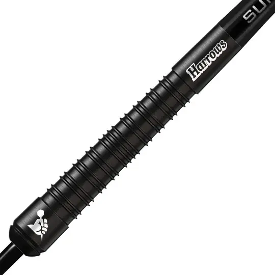 Thumbnail: 25g Harrows Supergrip Black Edition 90% Tungsten Steel Tip Darts