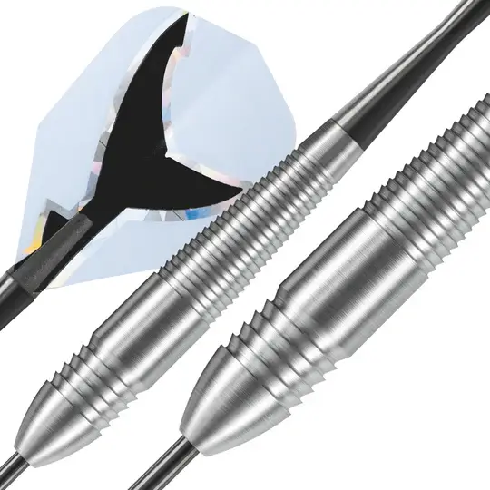 Thumbnail: 22g Harrows Silver Shark Style B Tungsten Look Steel Tip Darts