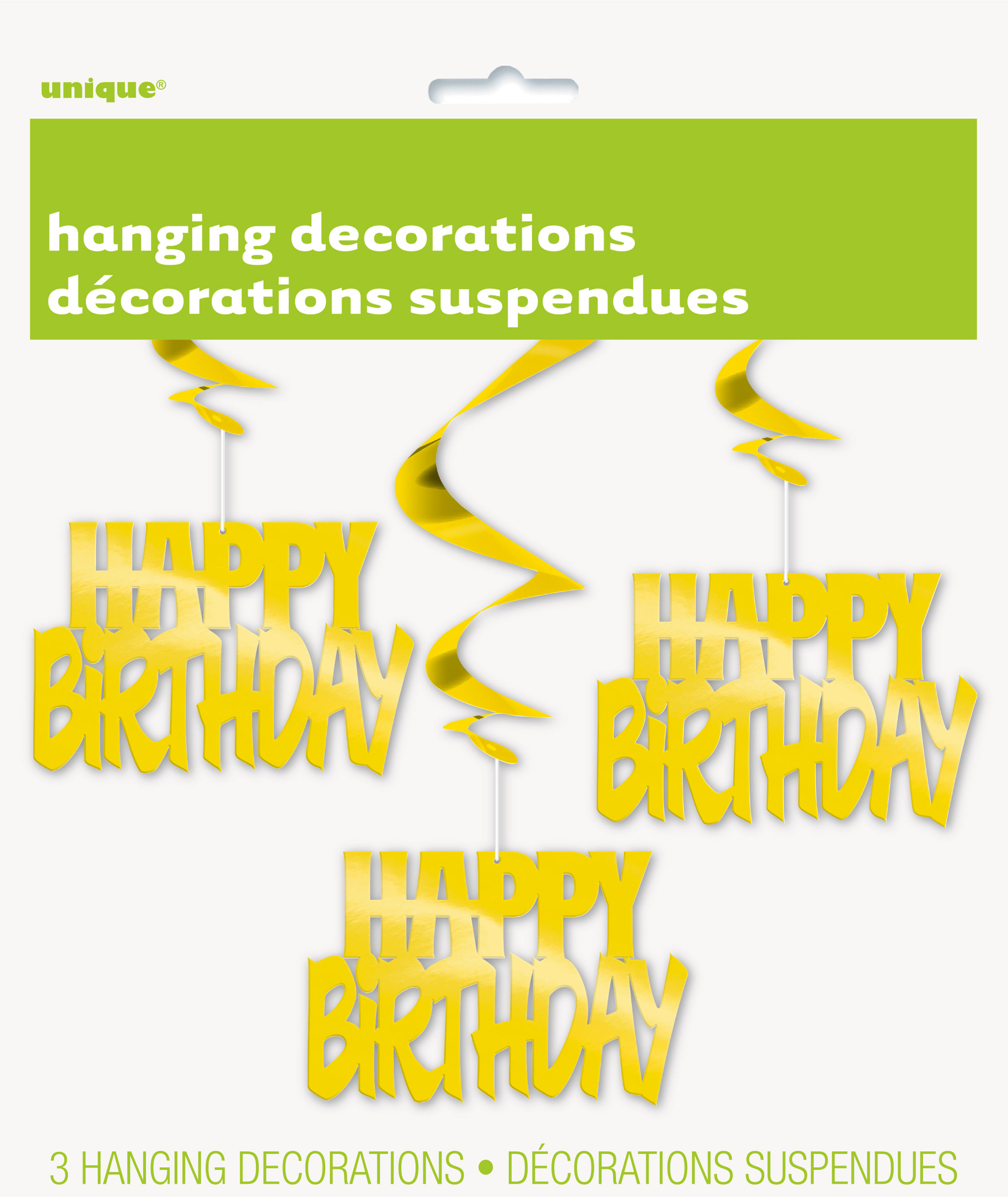 Gold Happy Birthday Swirls