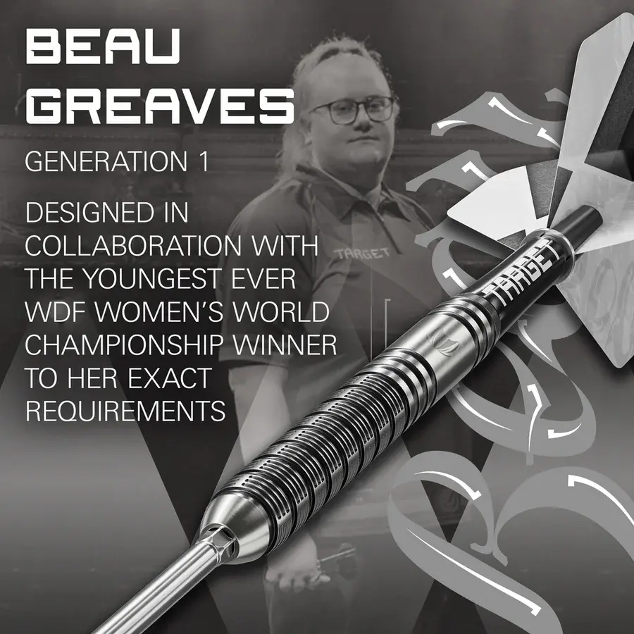 Thumbnail: 23g Target Beau Greaves G1 90% Tungsten SP Steel Tip Darts