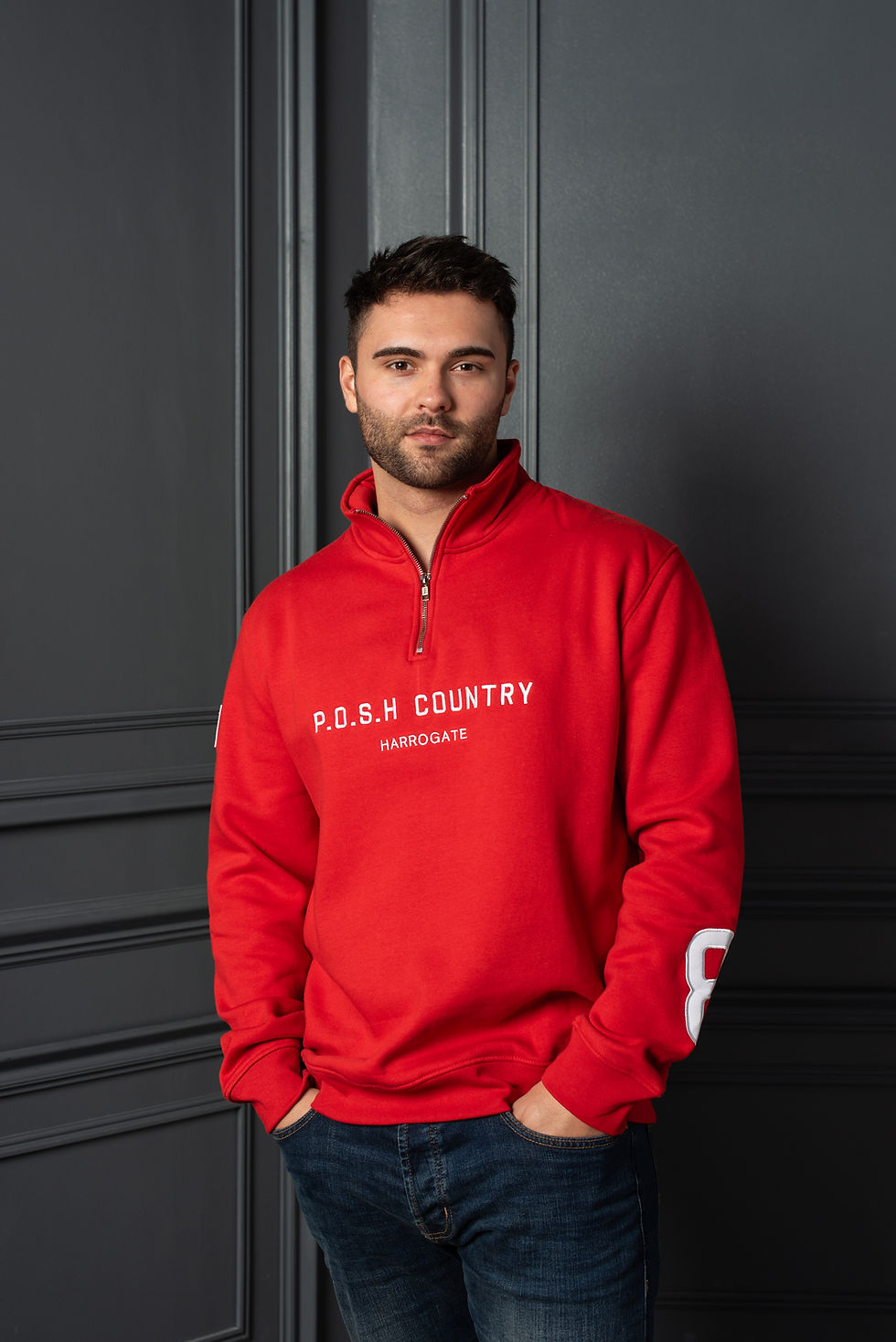Thumbnail: Tidal Quarter Zip Ensign Red