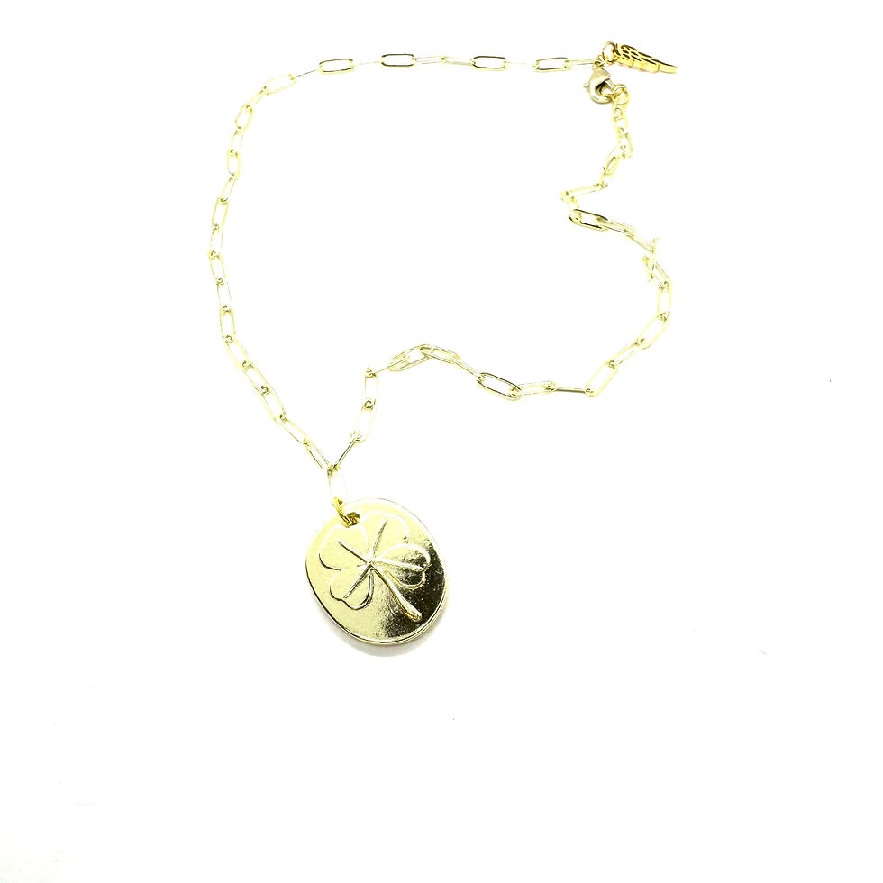 Thumbnail: the Lucky Shamrock- Golden Necklace