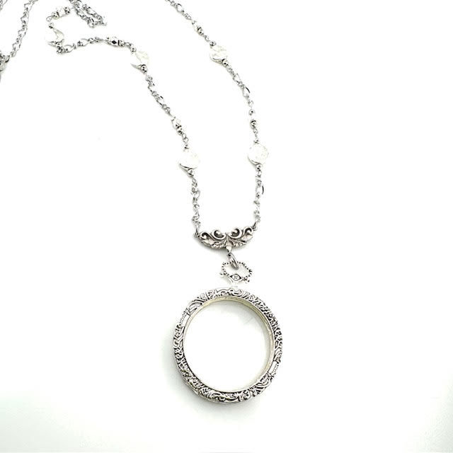 Thumbnail: Magnificent Monocle Necklace- Shiny Silver